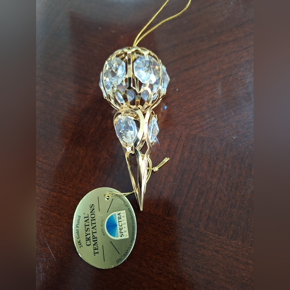 Temptations Gold Brooch with Clear Crystals